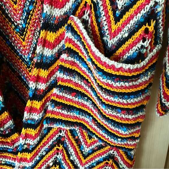 NEW Zara crochet knit chevron pattern long cardigan - Picture 7 of 11